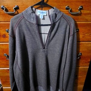 Mens Tommy Bahama reversible pullover with half zipper